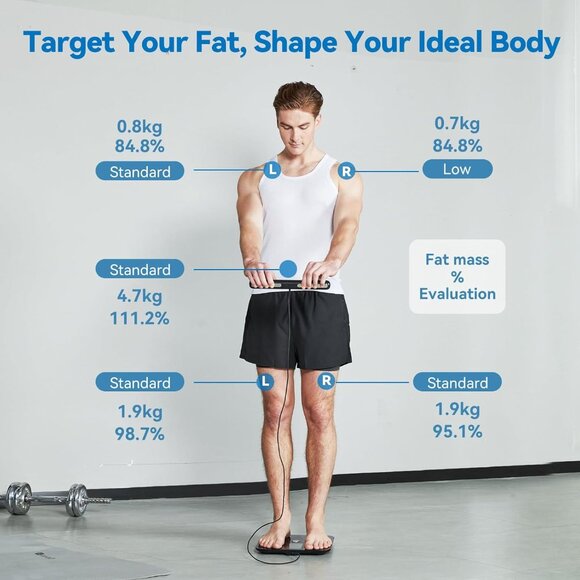 Lepulse Body Fat Scale 8 Electrode, Weighing Scale for Body Weight Fat BMI Large - Picture 10 of 10